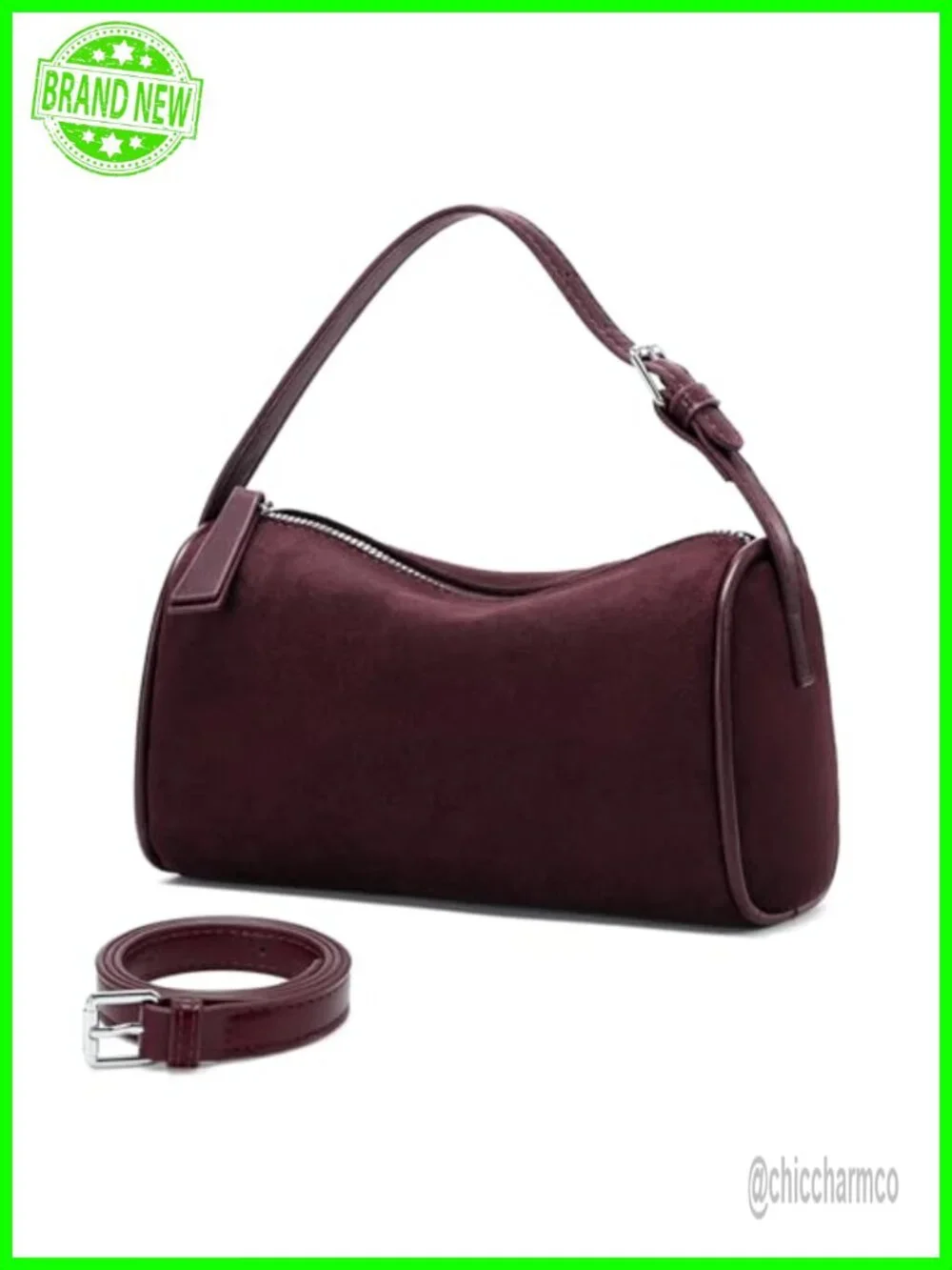 Faux Suede Hobo Bag Women Small Shoulder Handbag Fall Winter Purse